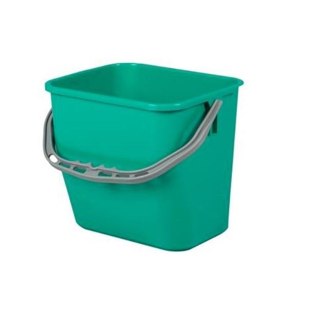 Tina Trolleys inventarspand 13 liter, klar grøn farve, med grå håndtag