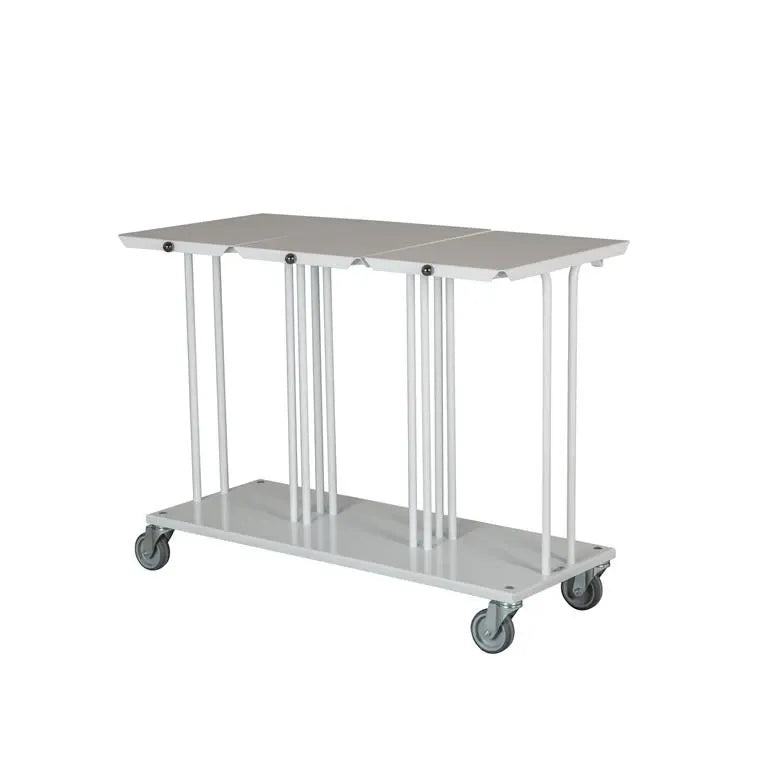 Tina Trolleys affaldsstativ 3 X 110 liter hvid med låg