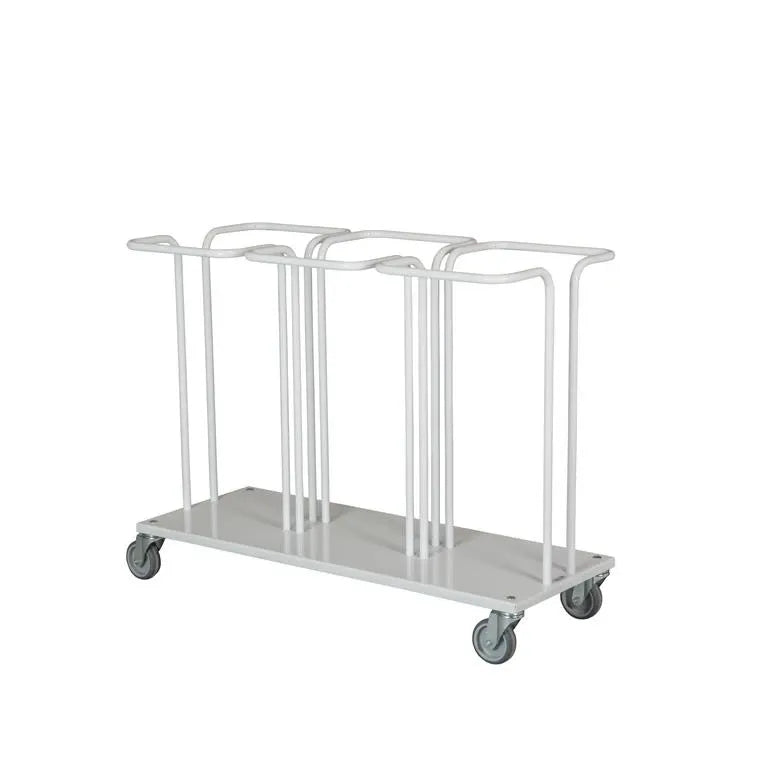 Tina Trolleys affaldsstativ 3 X 110 liter hvid med bøjle 77910552T