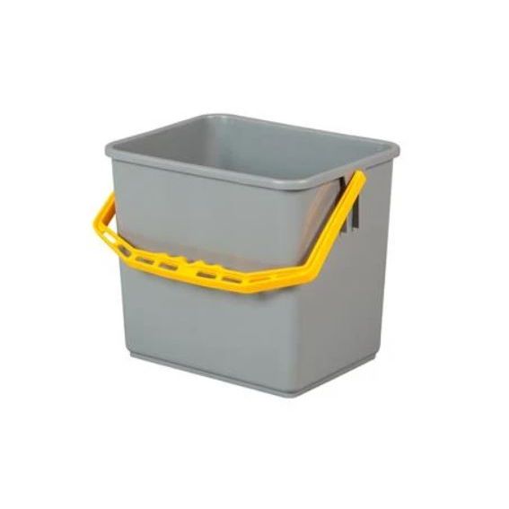 Tina Trolleys Inventarspand grå med gul hank, 6 liter, PP