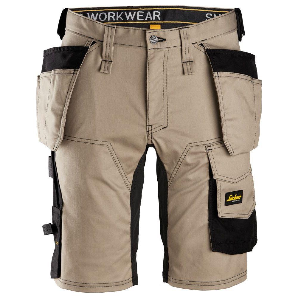 Snickers FW stretch shorts+ med hylsterlommer 6141 i khaki og sort