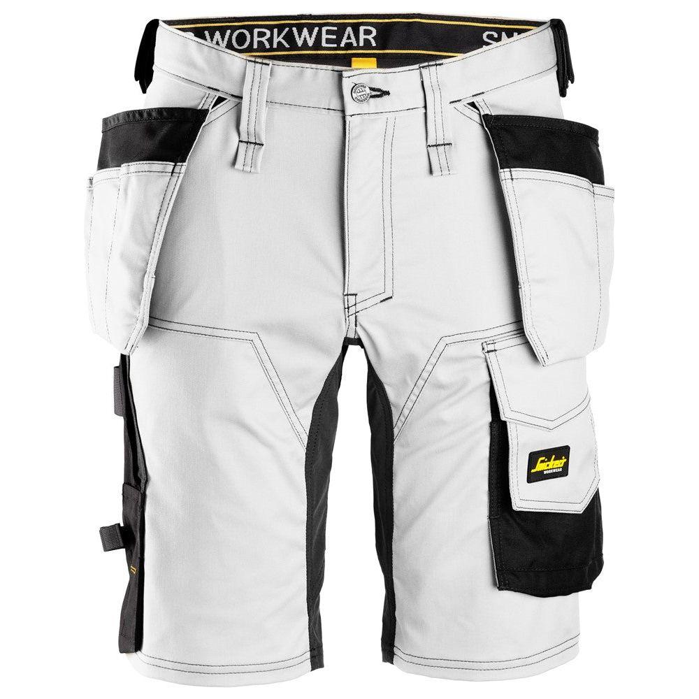 Snickers FW stretch shorts+ med hylsterlommer 6141 i hvid og sort