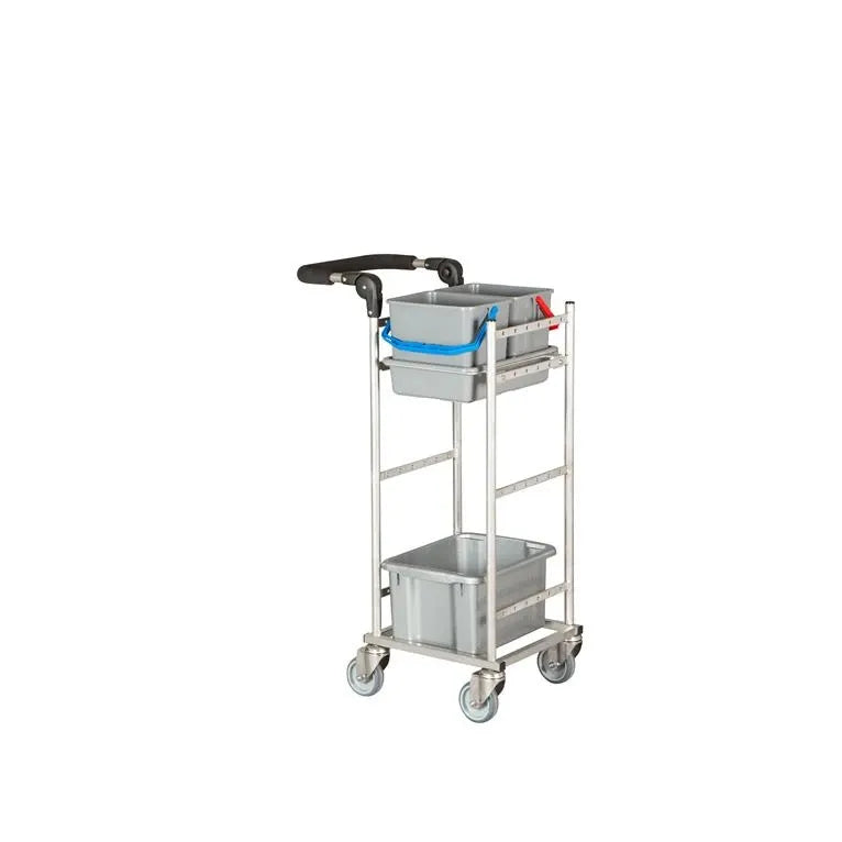 Tina Trolleys rengøringsvogn Rustfri slimline 2 spande 779207500RF