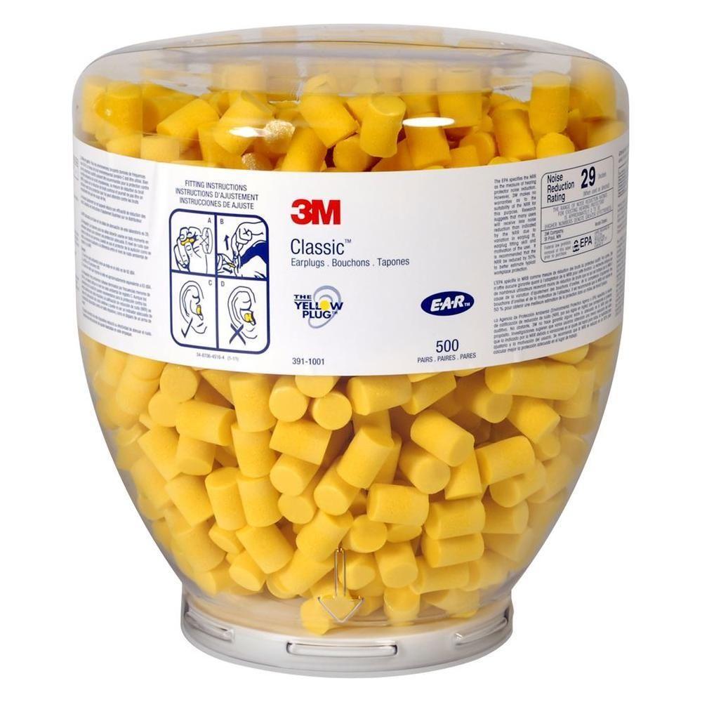 3M E - A - R Classic Ørepropper, refill beholder, 500 par pr./beholder, PD - 01 - 001 - Sikkerhedsgiganten Ørepropper