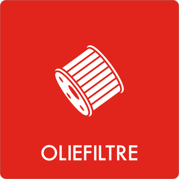 Affaldsskilt Oliefiltre - Sikkerhedsgiganten