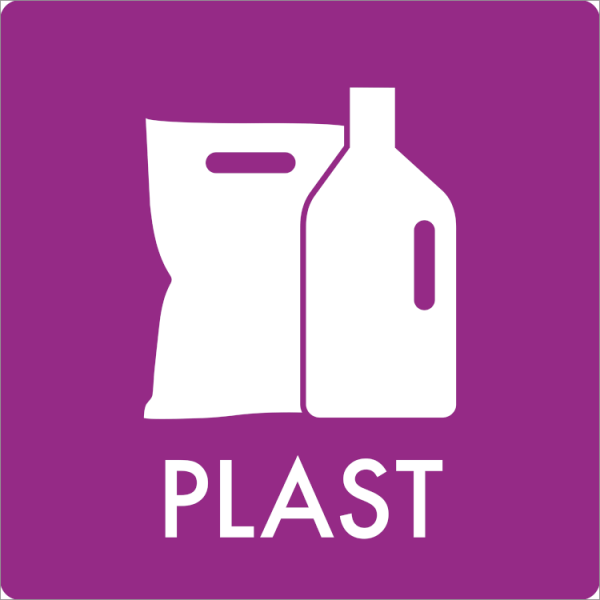 Affaldsskilt Plast - Sikkerhedsgiganten