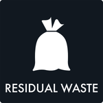 Affaldsskilt Residual waste - Sikkerhedsgiganten