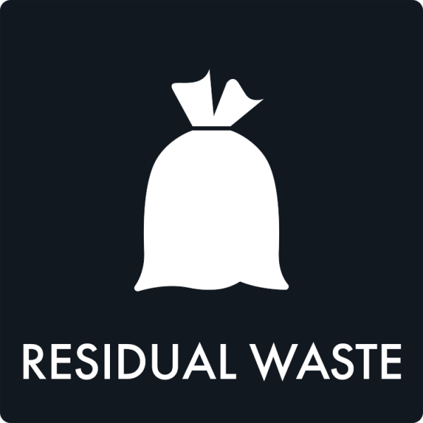 Affaldsskilt Residual waste - Sikkerhedsgiganten