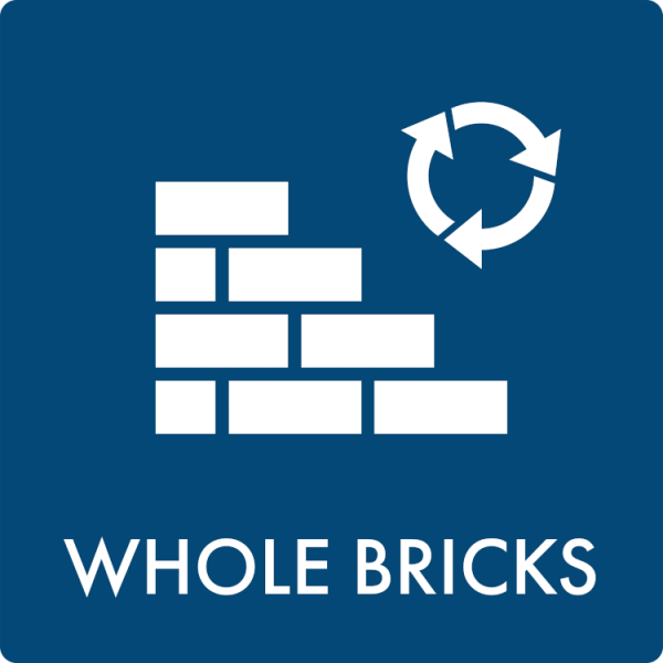 Affaldsskilt Whole bricks - Sikkerhedsgiganten