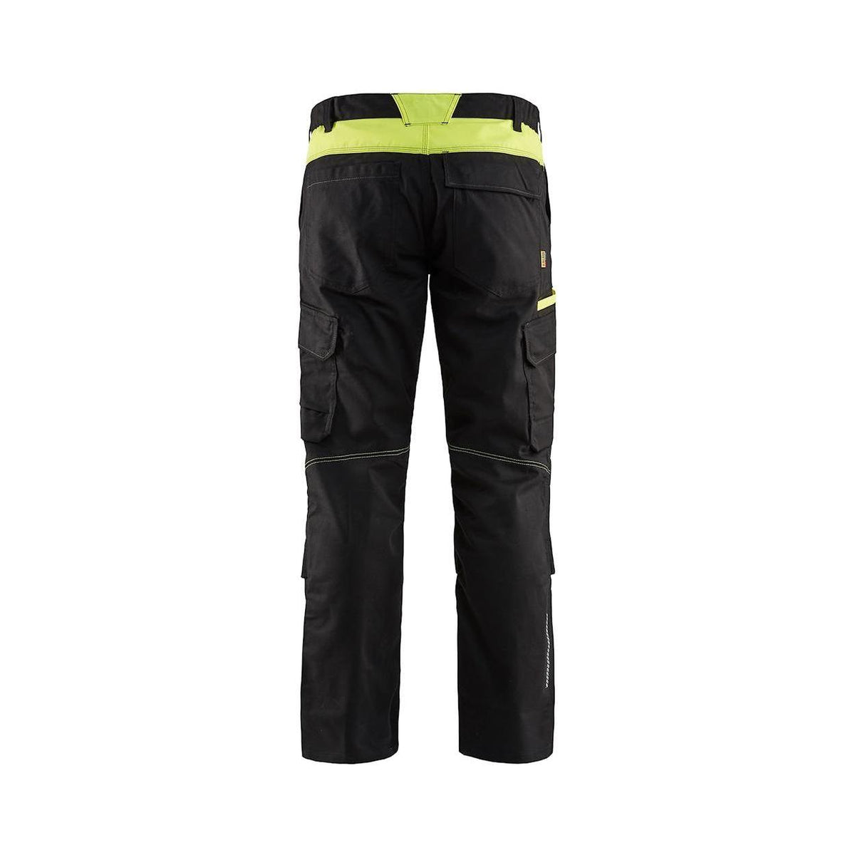 BLÅKLÄDER 1448 Industri Buks med knælommer stretch - Sort/High Vis Gul Herre - Sikkerhedsgiganten