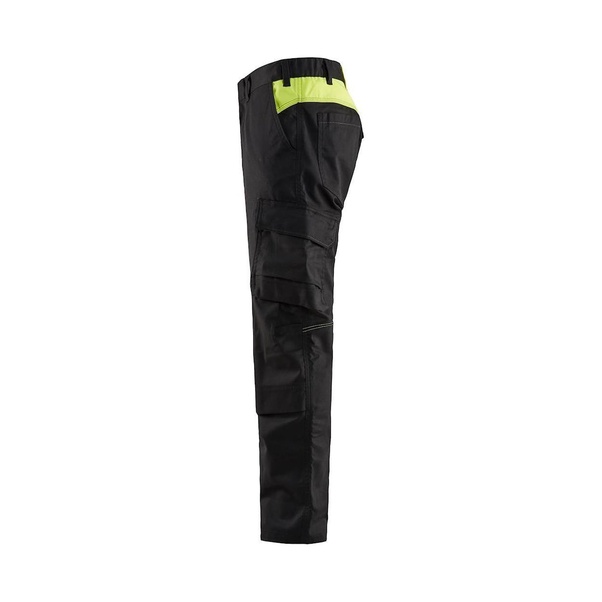 BLÅKLÄDER 1448 Industri Buks med knælommer stretch - Sort/High Vis Gul Herre - Sikkerhedsgiganten