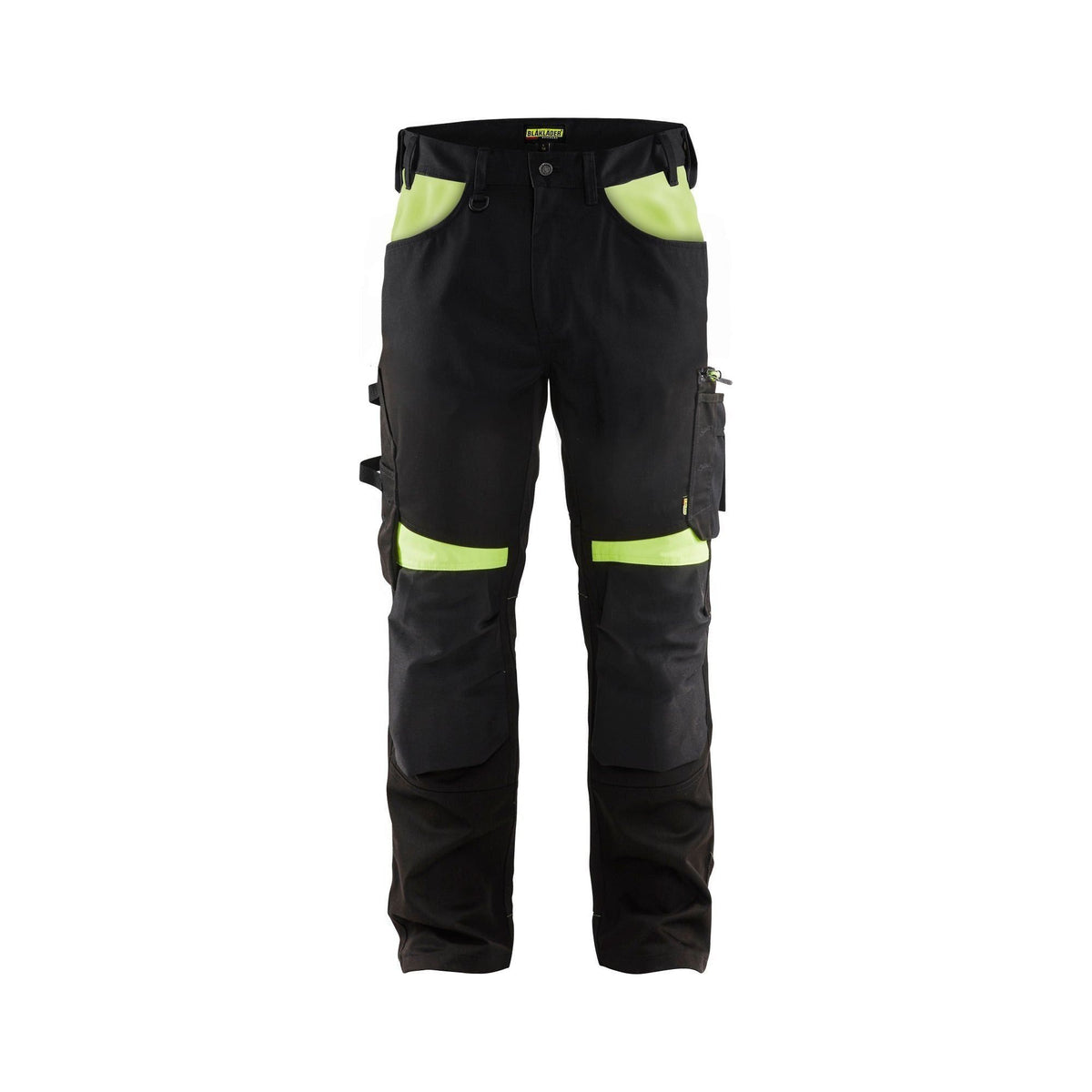 BLÅKLÄDER 1556 Håndværker Buks - Sort/High Vis Gul herre - Sikkerhedsgiganten