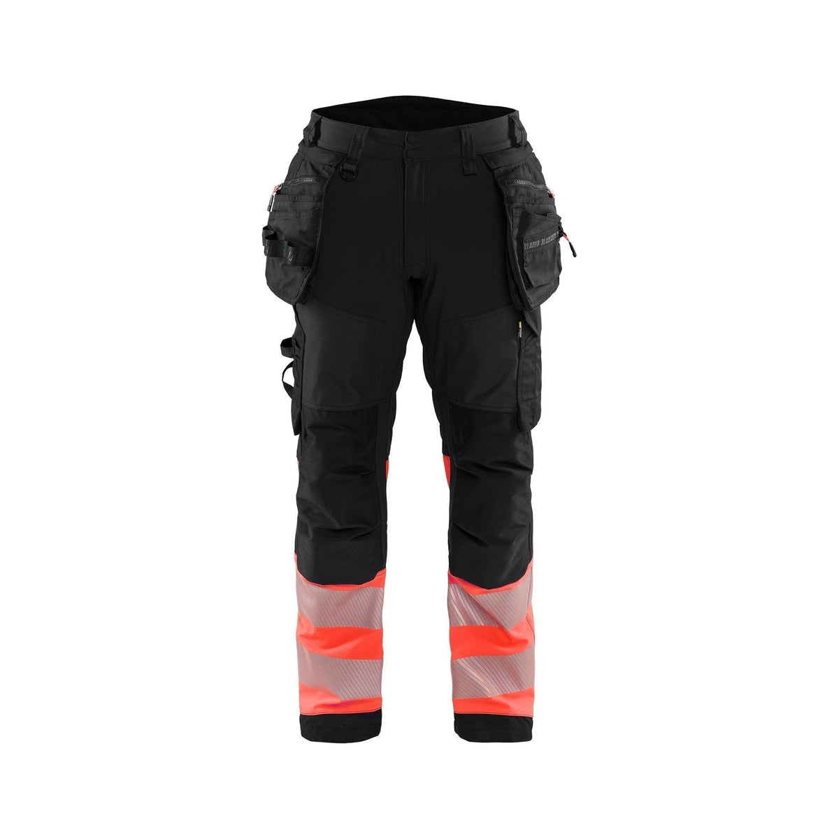 BLÅKLÄDER 1821 High Vis Softshell Buks - Sort/High Vis Rød herre - Sikkerhedsgiganten