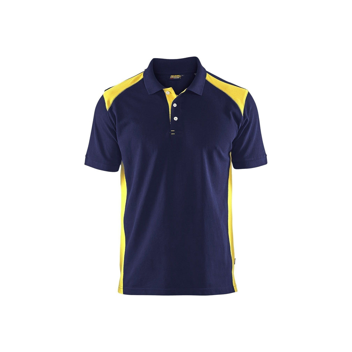 BLÅKLÄDER 3324 Poloshirt - Marineblå/High Vis Gul Herre - Sikkerhedsgiganten