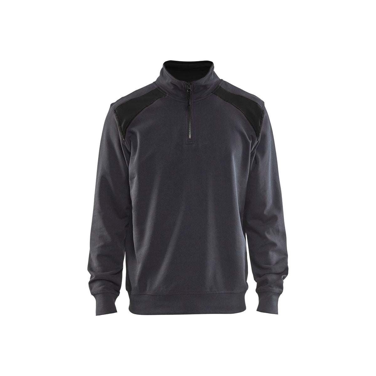 BLÅKLÄDER 3353 Sweatshirt half zip - Mellemgrå/Sort Herre - Sikkerhedsgiganten