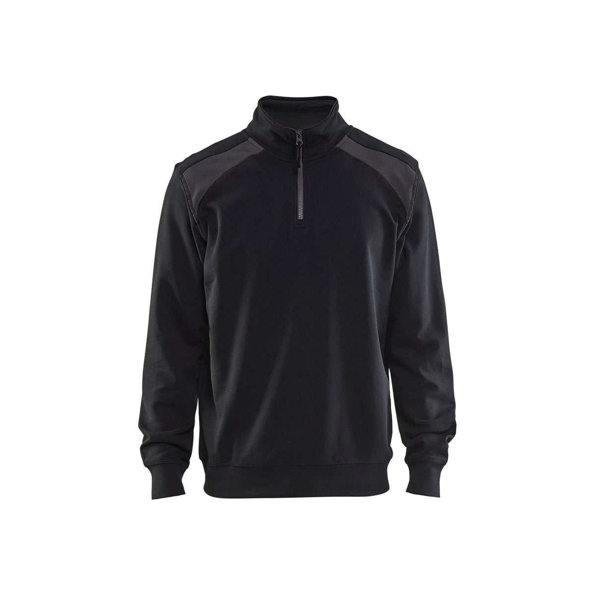 BLÅKLÄDER 3353 Sweatshirt half zip - Sort/Mørk Grå Herre - Sikkerhedsgiganten