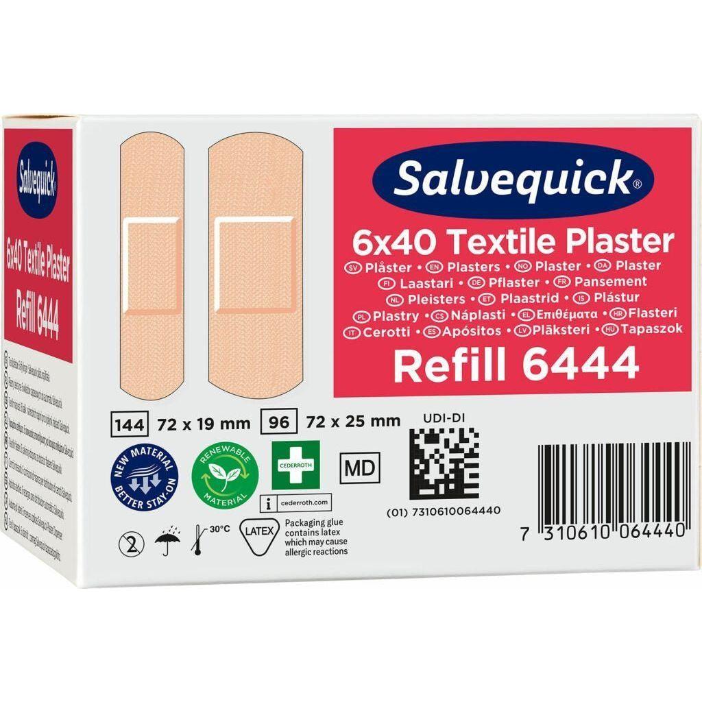 Cederroth tekstil plaster refill 6444 - 6 pakker x 40 stk - Sikkerhedsgiganten