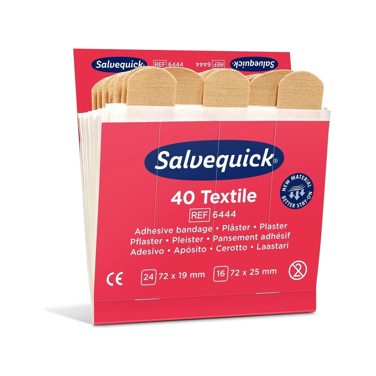 Cederroth tekstil plaster refill 6444 - 6 pakker x 40 stk - Sikkerhedsgiganten