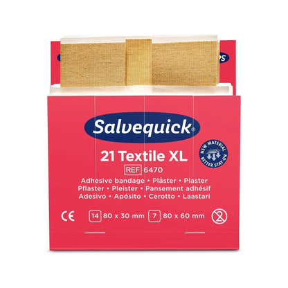 Cederroth tekstil plaster XL refill 6470 - 6 pakker x 21 stk - Sikkerhedsgiganten