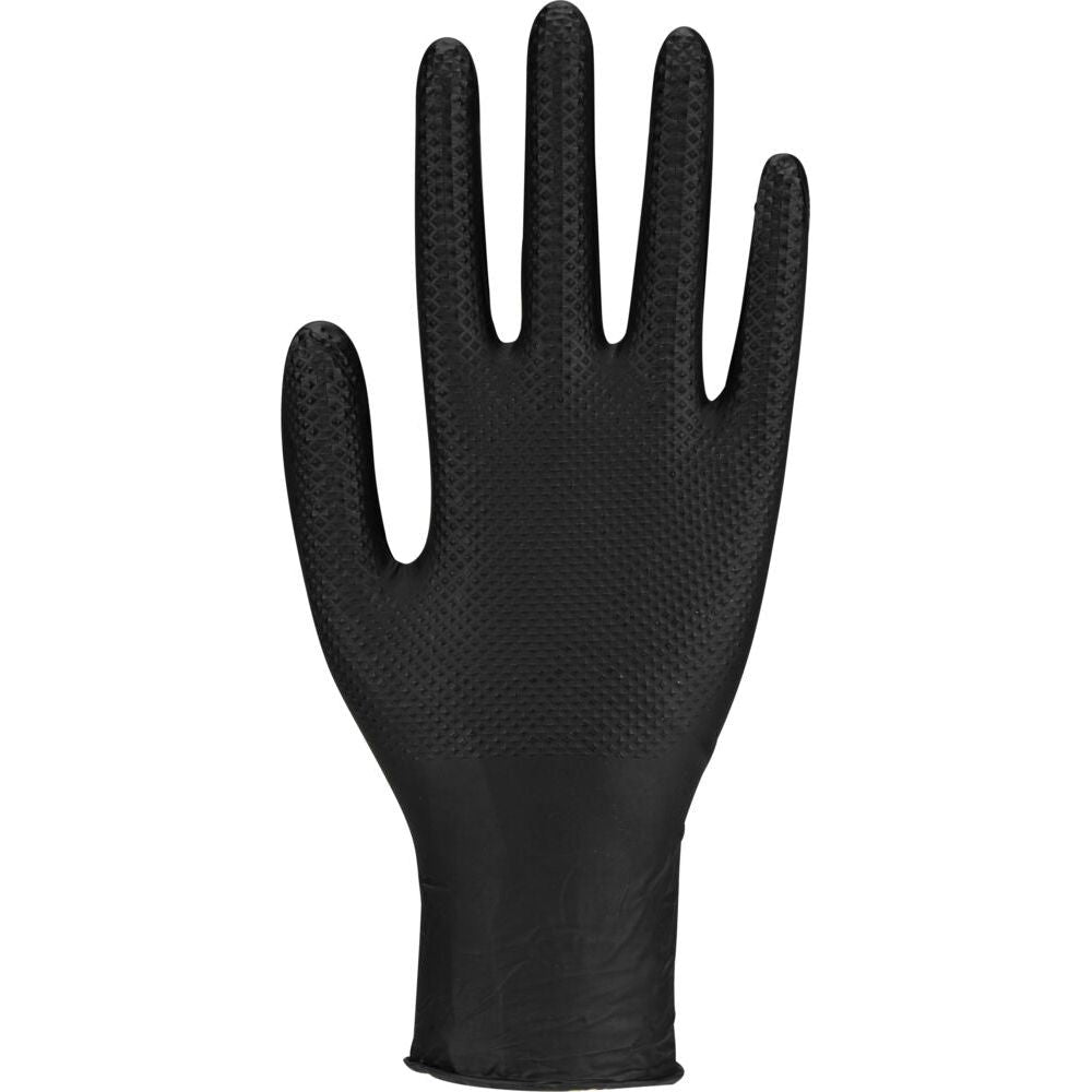 Engangshandske, THOR Power Grip, sort, nitril, pudderfri - Sikkerhedsgiganten