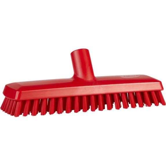 Gulvskrubbe med vandgennemløb, Vikan, flere farver, PP/polyester/rustfrit stål, 27 cm, meget stive børstehår'