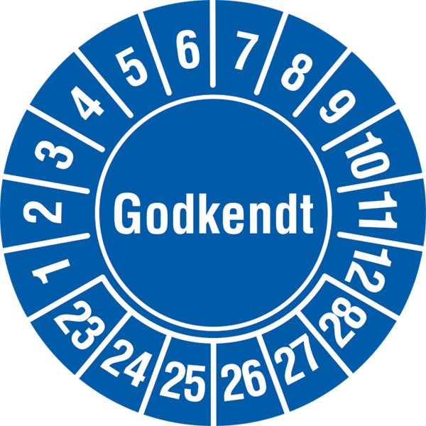 Kalibreringsmærke Godkendt ark à 10 stk. - Ø 30 mm - Sikkerhedsgiganten