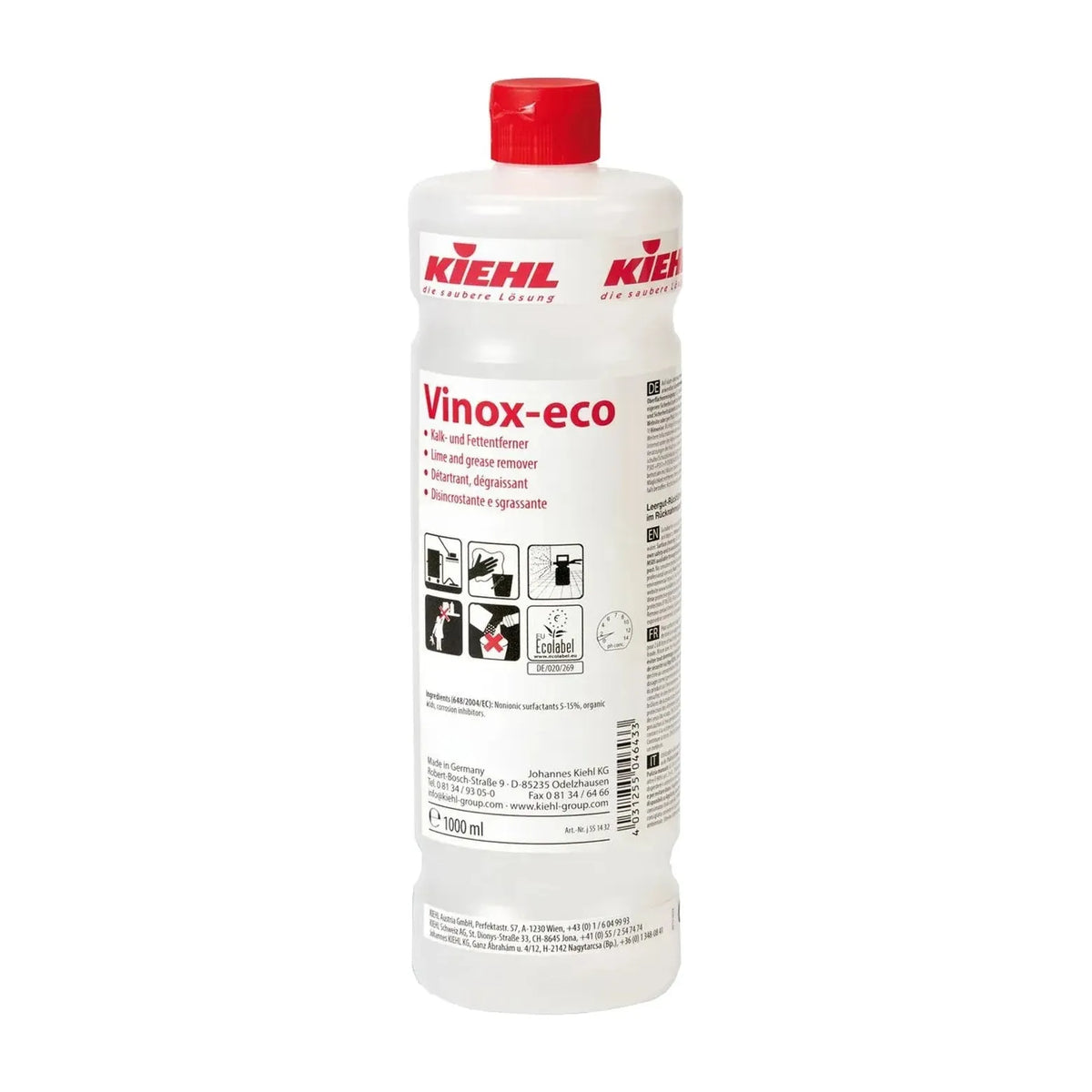 Kiehl Vinox Eco kalk & fedtfjerner 1 liter - Sikkerhedsgiganten
