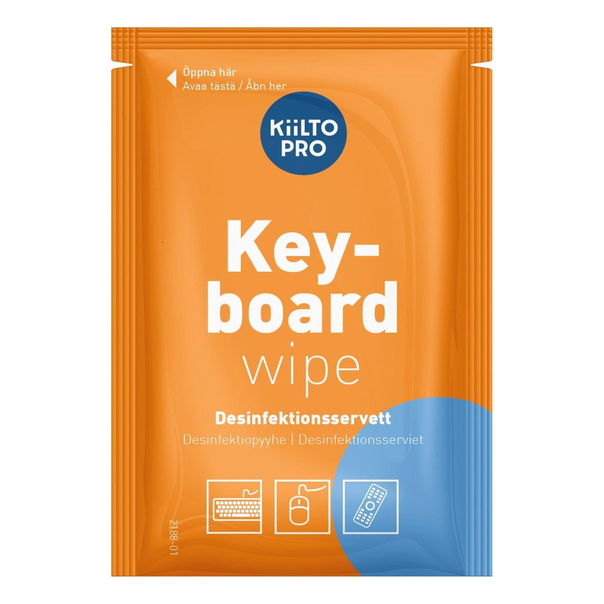 Kiilto Pro Antibac Keyboard Wipes overflade desinfektion 80 stk. - Sikkerhedsgiganten