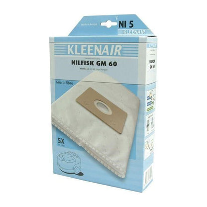 Kleenair NI5 støvsugerpose Nilfisk GO/Coupé/Neo/One 4 poser + 1 stk microfilter - Sikkerhedsgiganten