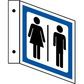 L - skilt Dame / Herre symbol aluminium 200 x 200 mm 2 - sidet - Sikkerhedsgiganten