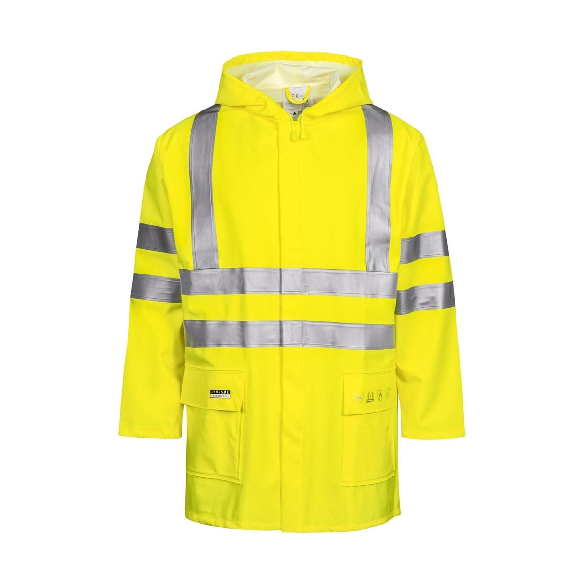 Lyngsøe brandhæmmende Hi - vis regnjakke PU/PVC FR - LR255 - Sikkerhedsgiganten
