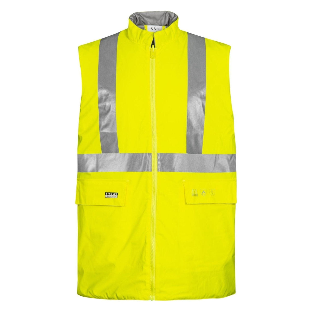 Lyngsøe Brandhæmmende hi - vis vest i PU kvalitet med quiltet foer FR - LR1456 - Sikkerhedsgiganten