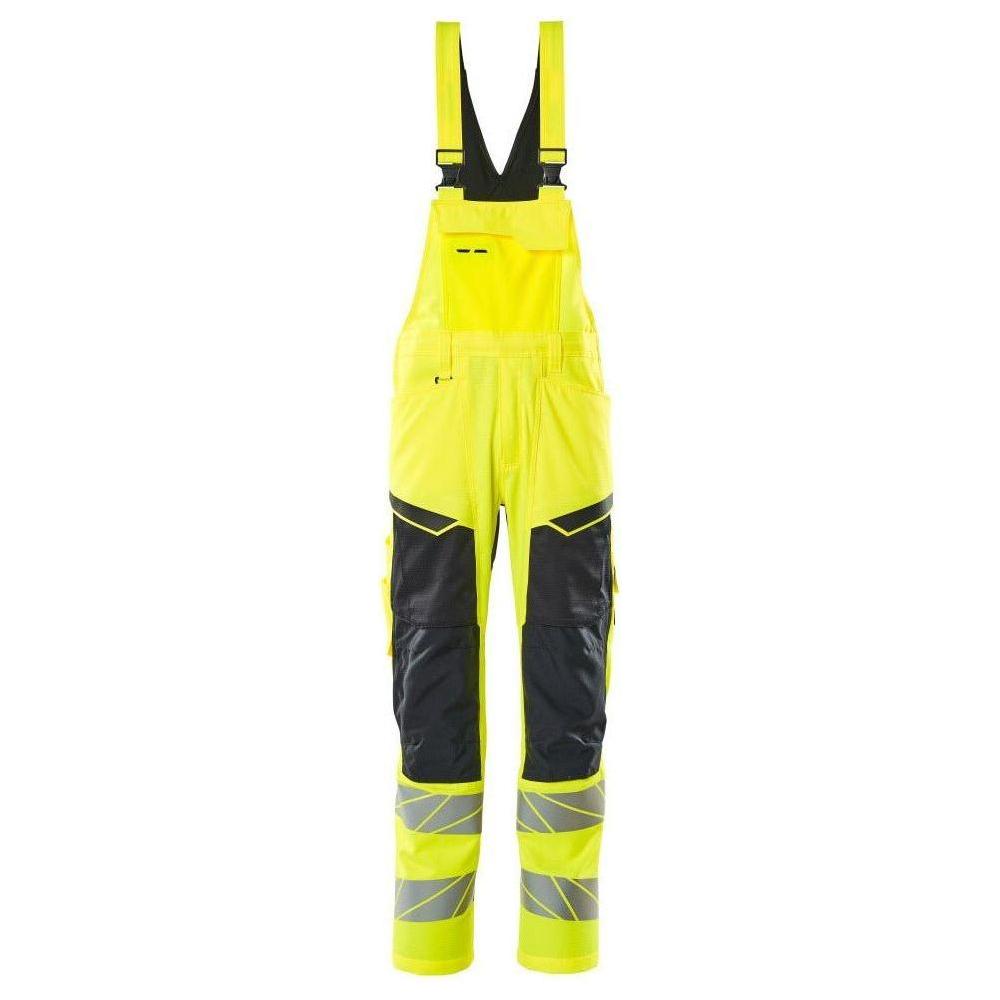 Mascot® Accel. Safe - Overall med Knælommer, stretch - zoner - 19569 - 236 - hi - vis gul/mørk marine - Sikkerhedsgiganten