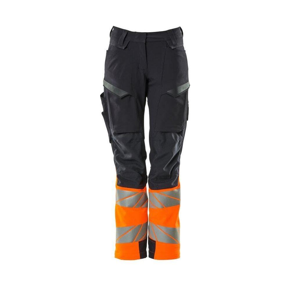 Mascot®Accelerate Safe Arbejdsbukser knælommer dame pasform stretch 19178 - 511 - 01014 mørk marine/hi-vis Orange