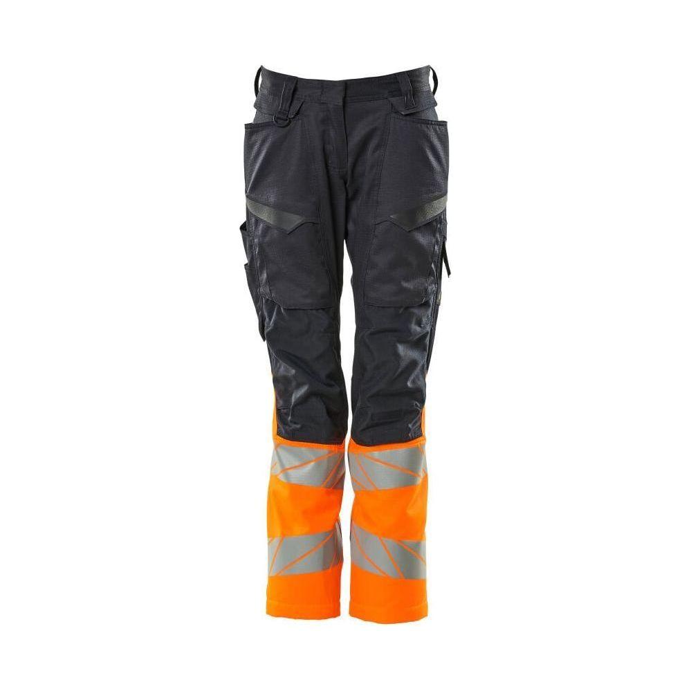 Mascot Accelerate Safe Arbejdsbukser med knælommer dame pasform - mørk marine/hi-vis orange 19678 - 236 - Sikkerhedsgiganten