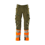 Mascot®Accelerate Safe Bukser Knælommer, Full Stretch 19179 - 511 - 3314 mosgrøn/orange