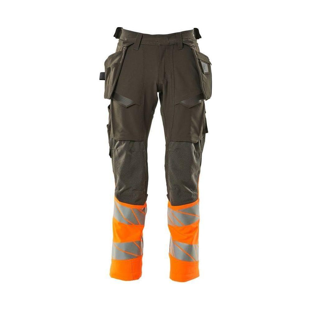 Mascot®Accelerate Safe håndværkerbukser hængelommer Full Stretch 19131 - 711 - 1814 mørk antracit/hi - vis orange