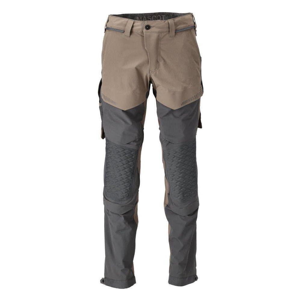 Mascot®Customized Arbejdsbukser, Knælommer, stretch 22279 - 605 - 5689 mørk sand/stengrå - Sikkerhedsgiganten