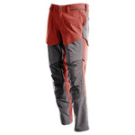 Mascot®Customized Arbejdsbukser med Knælommer, Full Stretch 22379 - 311 - 2489 efterårsrød/stengrå - Sikkerhedsgiganten