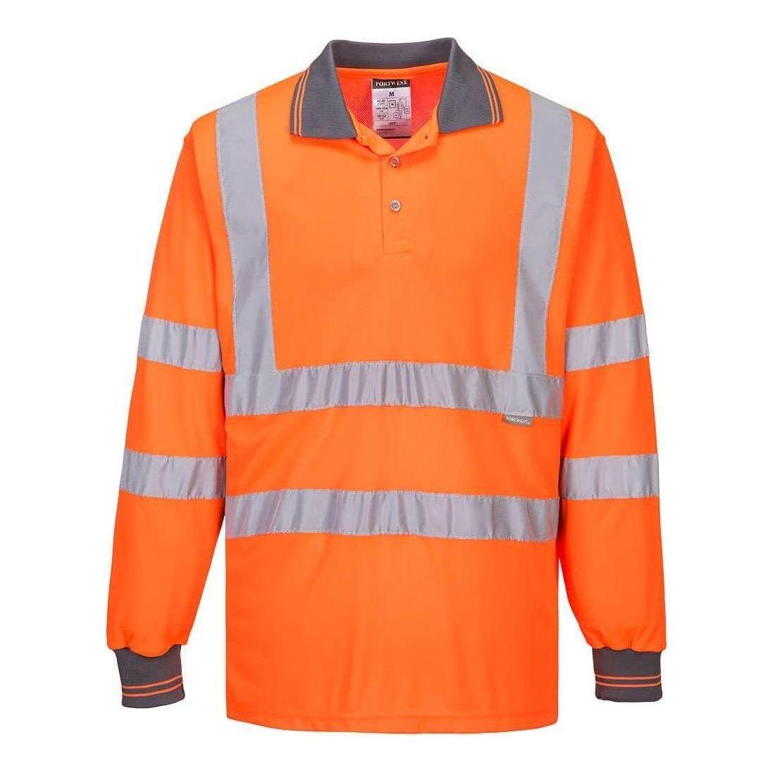 Portwest Hi - Vis Polo - Shirt Med Lange Ærmer S277 - Sikkerhedsgiganten