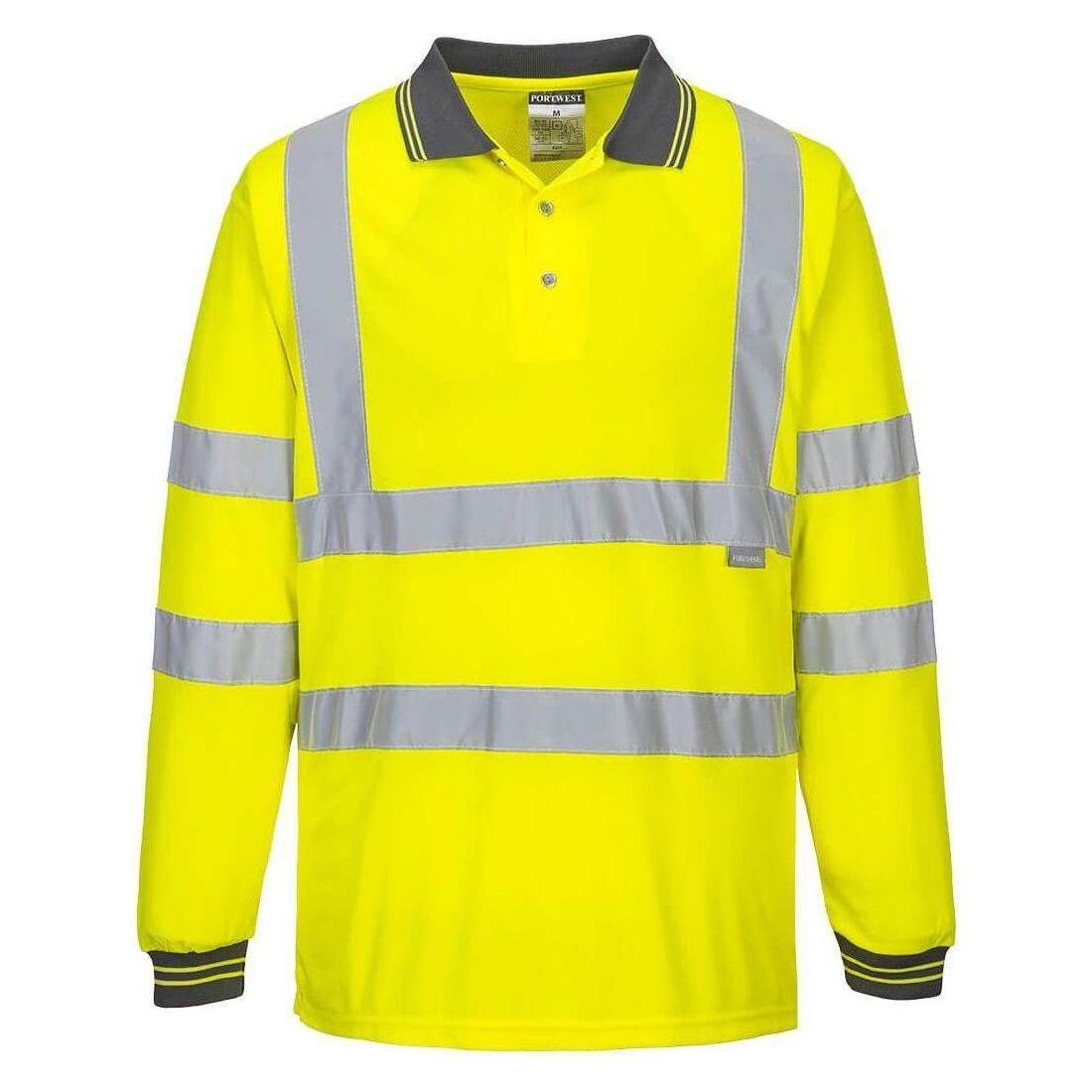 Portwest Hi - Vis Polo - Shirt Med Lange Ærmer S277 - Sikkerhedsgiganten