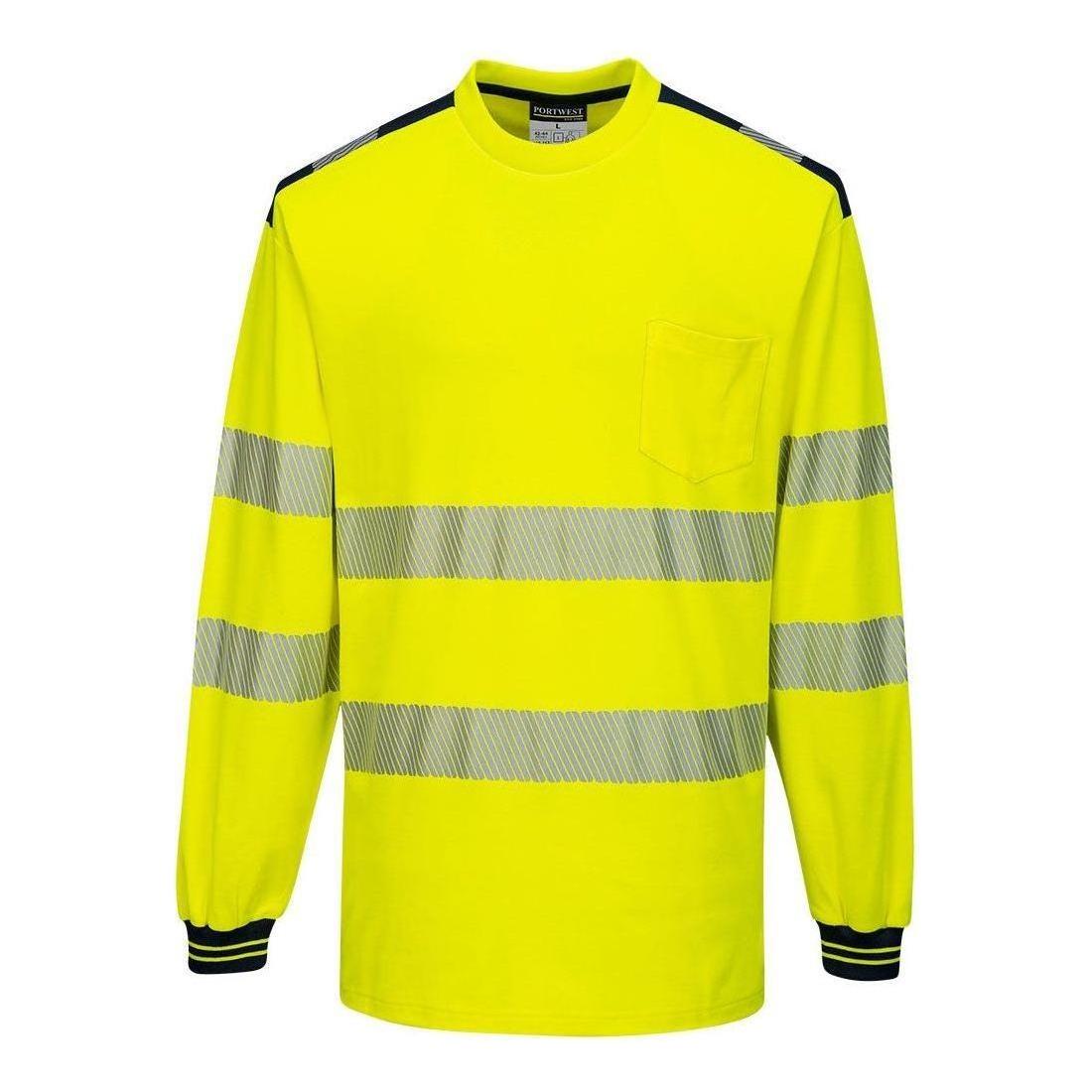 Portwest PW3 Hi - Vis Langærmet T - shirt T185 - Sikkerhedsgiganten