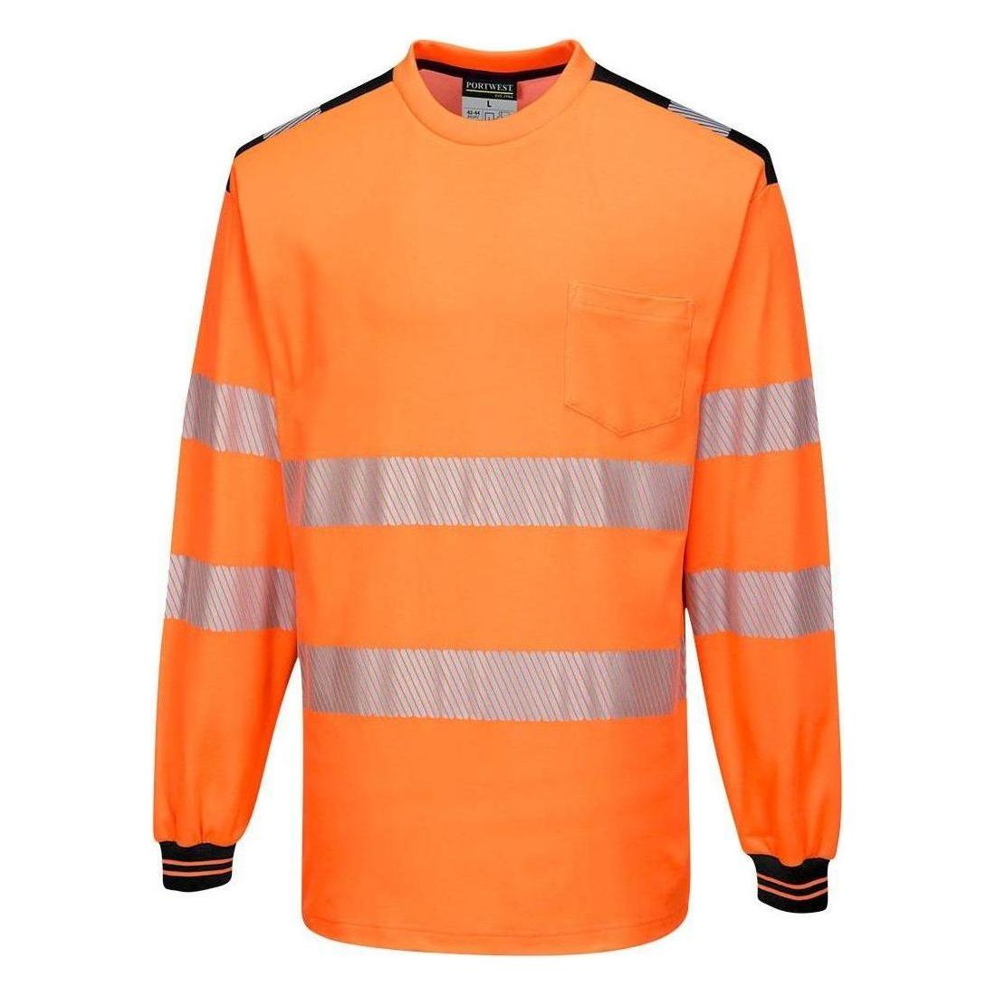 Portwest PW3 Hi - Vis Langærmet T - shirt T185 - Sikkerhedsgiganten