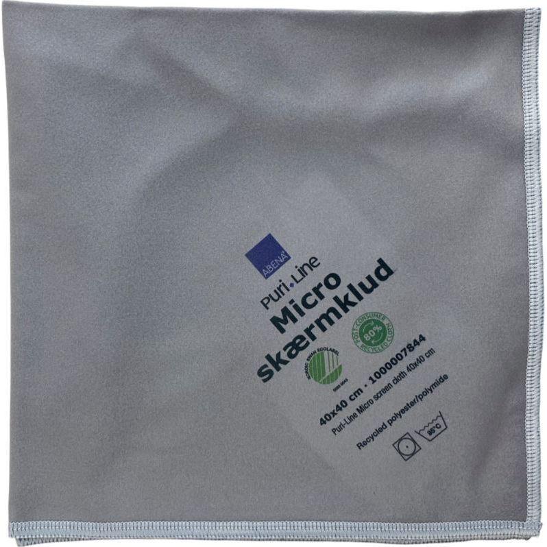 Puri - Line skærmklud 40 x 40 grå microfiber - Sikkerhedsgiganten