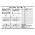 Sign IMO 1012 Emergency muster list 125251 - Sikkerhedsgiganten