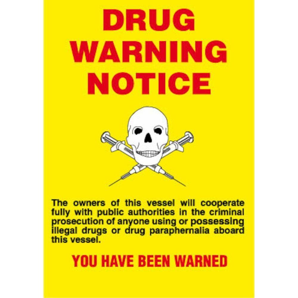 Sign IMO 1037 Drug warning notice 125237 - Sikkerhedsgiganten