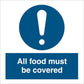 Sign IMO All food must be covered 106276 - Sikkerhedsgiganten