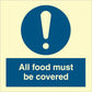 Sign IMO All food must be covered 106276 - Sikkerhedsgiganten