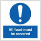 Sign IMO All food must be covered 106276 - Sikkerhedsgiganten
