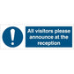 Sign IMO All visitors please announce at the reception 106254 - Sikkerhedsgiganten